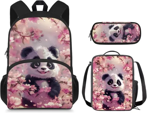 Vista 43 de Mochila 3D Otter para niños de 9 a 11 años, bonita mochila para niñas para la escuela, mochila elegante para niños con lonchera y bolsa