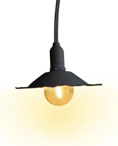 Vista 10 de fantado PaperLanternStore - Bombilla metálica para patio, para exteriores, E26, color blanco Estriado - Blanco