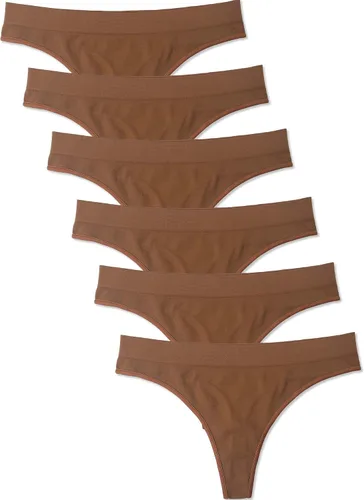 Vista 20 de Kalon Paquete de 6 tangas de nailon y elastano para mujer Almendra