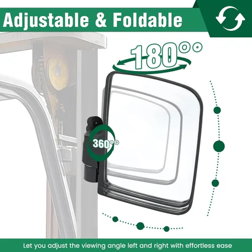 Vista 3 de HECASA Espejo universal para tractor compatible con John Deere, Kubota, Kioti, Mahindra Strong Magnetic Mirrors Accesorios para tractor