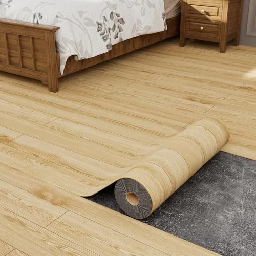 Vista 9 de Oxdigi Rollo de Suelo de Vinilo Despegar y Pegar 23"x 118"/19 Pies Cuadrados, Baldosas de Suelo de Vinilo Autoadhesivo Engrosado Estilo Tablones