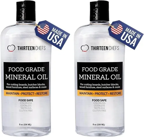 Vista 13 de Thirteen Chefs Aceite mineral – Acondicionador de grado alimenticio de 8 onzas para tabla de cortar madera, encimera y bloque de carnicero