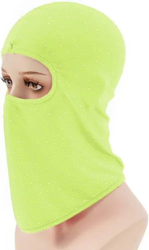 Vista 3 de Pasamontañas Shiesty - Máscara de esquí para mujer, con lentejuelas brillantes, máscara facial de enfriamiento para el cuello, para motocicleta