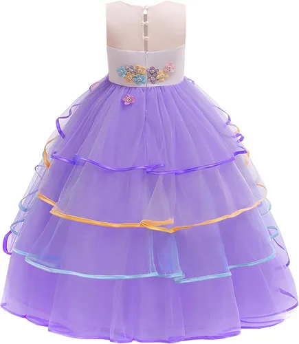 Vista 2 de Vestido de cumpleaños de unicornio para niñas, disfraz de Halloween
