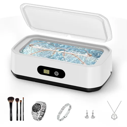 Vista 8 de PKBD 2025 Mejora Limpiador Ultrasónico de Gran Capacidad, Máquina Limpiadora Ultrasónica de 50kHz con Temporizador de 5 Modos para Gafas, Joyas