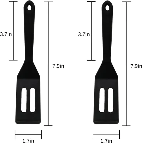 Vista 2 de Juego de 2 espátulas de silicona, mini espátulas pequeñas y flexibles para brownie para utensilios de cocina antiadherentes, perfecto para cocinar