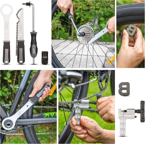 Vista 3 de Super B Juego de herramientas de bicicleta - Kit de reparación de bicicletas con estuche de transporte - Herramientas de mantenimiento de bicicletas
