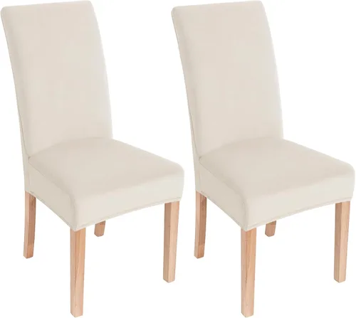 Vista 42 de smiry - Fundas para sillas de comedor de terciopelo elástico y suave, extraíbles, Terciopelo, Beige