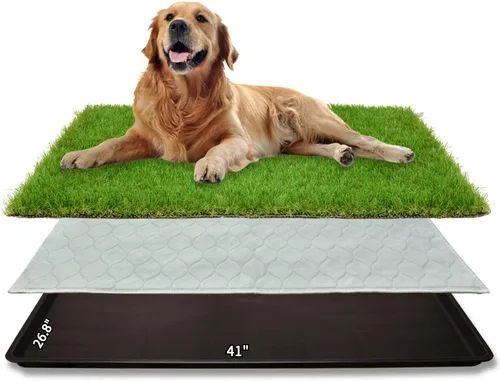 Vista 8 de Parche grande de hierba para perros, cajas de arena para perros, césped artificial para entrenamiento de mascotas, almohadilla lavable para orina