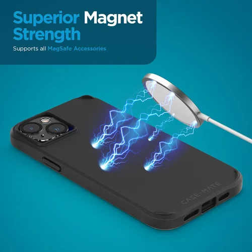 Vista 5 de Case-Mate Paquete de protección 4 en 1, funda para iPhone 14 Plus (negro pesado), vidrio templado, protector de lente y cargador USB C de 30 W