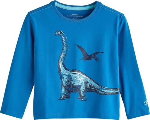 Vista 2 de Coolibar UPF 50+ - Camiseta de manga larga con estampado de coco ciruela para niños pequeños, protección solar
