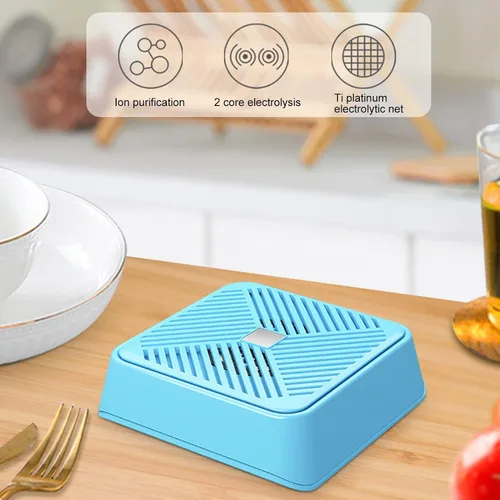 Vista 4 de Lavavajillas USB portátil, lavadora de frutas y verduras, lavavajillas ultrasónico, mini lavavajillas para limpiar frutas, verduras y platos (azul)