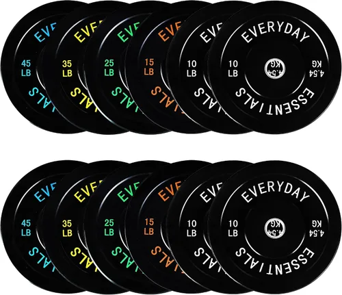 Vista 14 de Fitvids Placas de Tope Olímpicas de 2 Pulgadas, Placas de Peso Perfectas para Levantamiento de Pesas y Entrenamiento de Fuerza, Múltiples Pesos