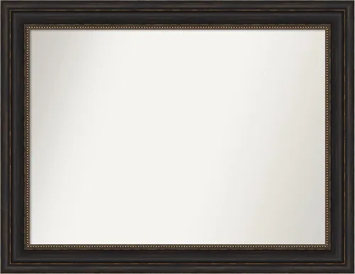Vista 169 de Amanti Art Espejo de pared personalizado no biselado (25 x 25 pulgadas), marco de bronce acentuado, varios tamaños personalizados, espejo de baño