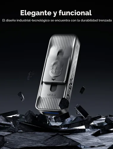 Vista 6 de MOVE SPEED Unidades de estado sólido de 128 GB con puertos dobles y diseño push-pull — Velocidad de lectura de 560 MB/s, unidad USB 3.2 tipo C +