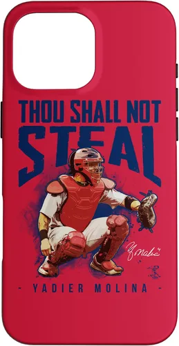 Vista 19 de Yadier Molina - Carcasa para iPhone 17, diseño de "Thou Shall Not Steal