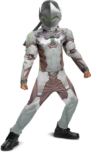 Vista 3 de Disguise Genji - Disfraz clásico para niños gris talla 4-6