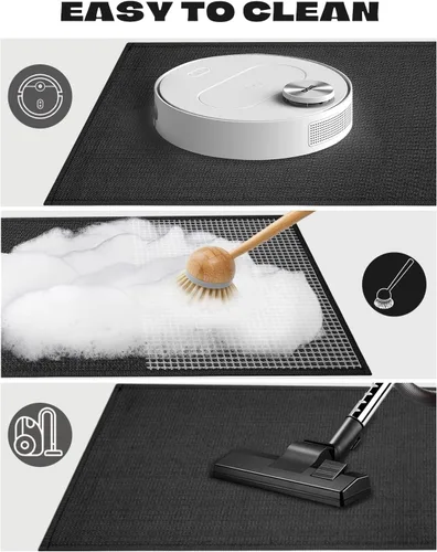 Vista 8 de Hargiis Tapete de cocina de goma antideslizante, lavable, absorbente para piso, lavable a máquina, para frente del fregadero, puerta, lavandería