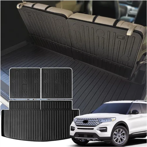 Vista 21 de KUST Alfombrilla de carga para maletero para Land Rover Discovery 4 LR4 2010-2016 (5/7 asientos) Cubierta trasera de goma Discoery 4 accesorios