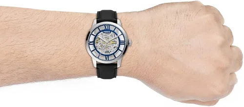 Vista 10 de Reloj automático Townsman de cuero negro de 1732in plateado Correa