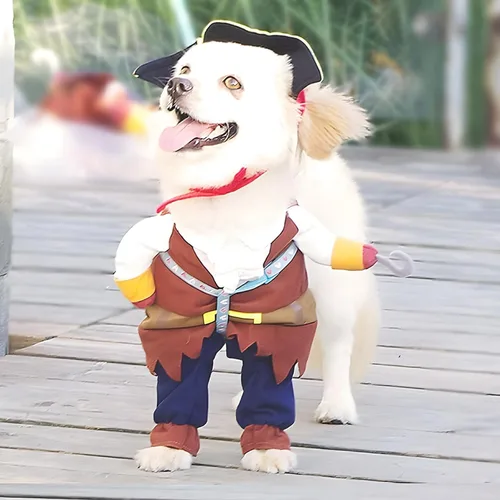 Vista 2 de Disfraz para perro de piratas del Caribe (talla mediana)