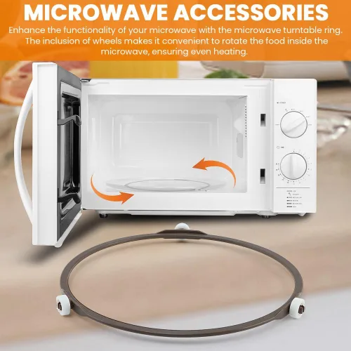 Vista 7 de Anillo giratorio de microondas, accesorios para microondas, bandeja para horno de microondas, anillo de soporte giratorio de soporte de rodillo