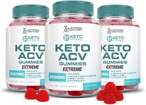 Vista 8 de Justified Laboratories Keto Genesis Keto ACV Gummies Extreme (2000 mg) - 60 unidades - Formuladas con vinagre de sidra de manzana, folato y vitamina