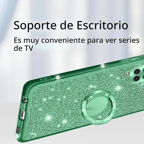 Vista 4 de Funda para Samsung Galaxy A12, A12 Samsung Phone Case para mujer con purpurina de cristal suave TPU transparente de lujo Bling Funda protectora