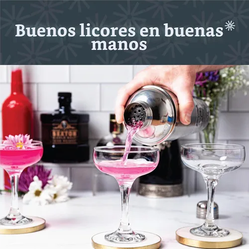 Vista 4 de Vikko Juego de 6 vasos de Martini transparentes de 8.5 onzas con tallo pequeño, vasos cosmopolitas para Martini, vodka, cóctel, tallo corto