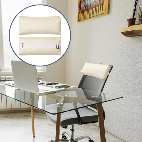 Vista 8 de Almohada para Silla Tumbona, Paquete de 2 Almohadas para Silla de Descanso al Aire Libre con Correa Ajustable, Almohada para la Cabeza de Largo