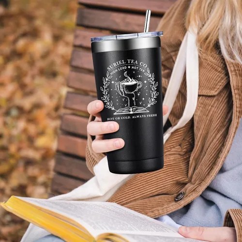 Vista 3 de BIRGILT Suriel Tea Co Velaris Taza 20oz - Regalos de Mercancía Acotar para Lectores Amantes de los Libros Mujeres - Taza de A Court of Thorns and