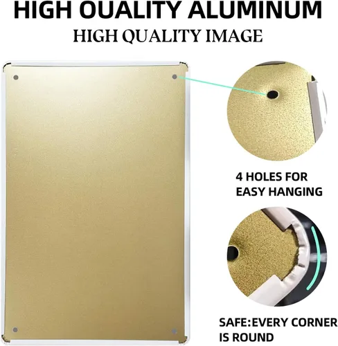 Vista 5 de Paquete de 8 letreros de metal divertidos para la pared del bar del hogar para decoración de cuevas de hombre, decoraciones retro de pub y regalos