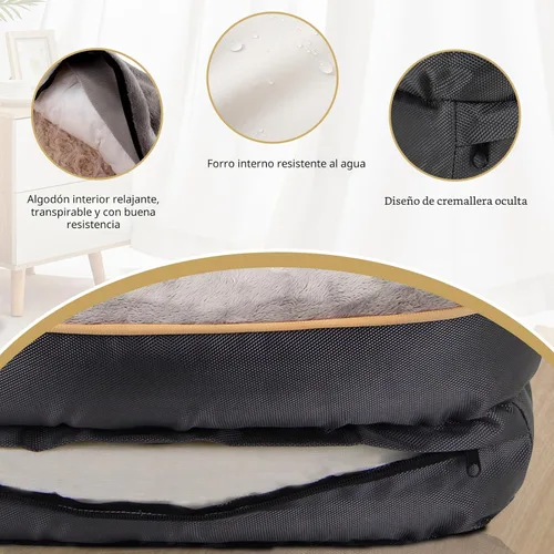 Vista 5 de Cama Joyself ortopédica de espuma viscoelástica con cubierta lavable extraíble para perro y juguetes con sonido de regalo, Gris