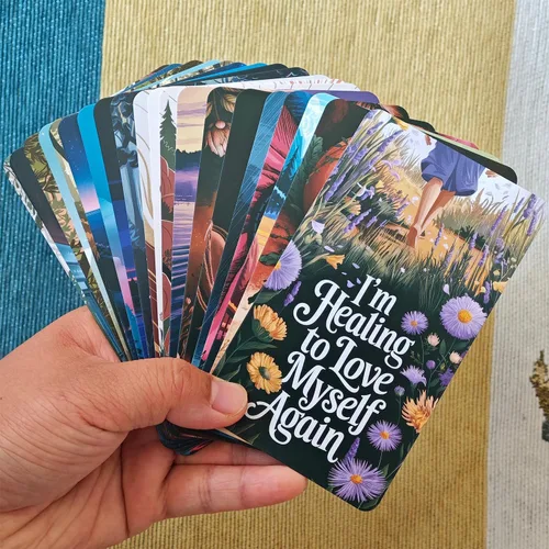 Vista 5 de Heartstring Oracle Cards, Twin Flame Love Oracle Cards, Oracle Deck y cartas de tarot para principiantes, 56 cartas con una guía detallada