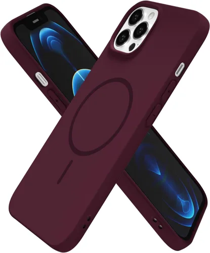 Vista 232 de Oakxco Funda de Silicona Mag Safe para iPhone 12 Pro Max, Funda Magnética Delgada y Fina Compatible con Carga Inalámbrica MagSafe, Bonita Funda