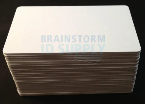 Vista 2 de Brainstorm – Tarjetas de ID de PVC, imprimibles con inyección de tinta, con revestimiento de tinta receptiva mejorado de Brainstorm, impermeable