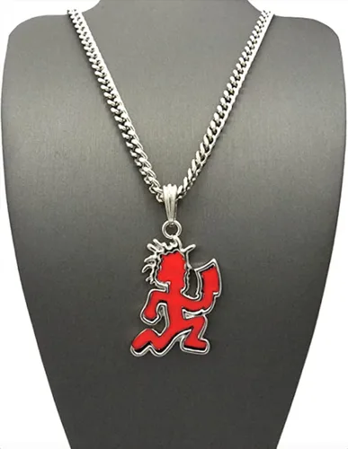 Vista 3 de Shiny Jewelers USA COLGANTE HIP HOP HOP PARA HOP ORO PLATA NEGRO GRANDE CON CADENA CUBANA DE 0.197 in (RojoPlata), No es una piedra preciosa