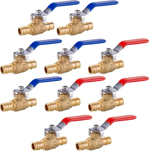 Vista 13 de EFIELD - Válvula de bola de latón Pex-A de expansión fría de 1/2 x 1/2 pulgada para agua caliente y fría o potable, ASTM F1960, certificado cUPC