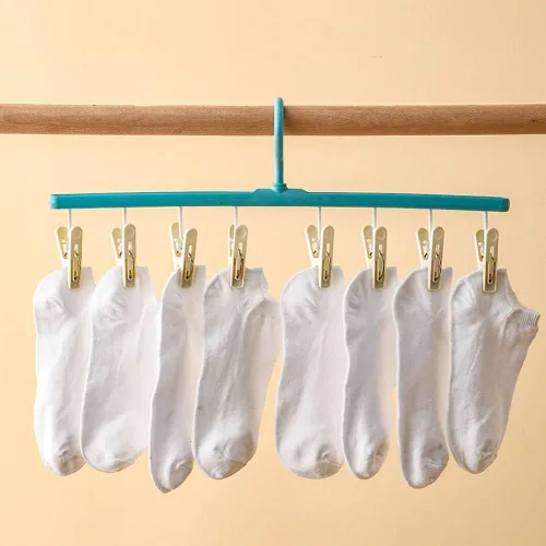 Vista 7 de gofidin Paquete de 2 soportes para calcetines de secado a prueba de viento, multiclip, para dormitorio, colgar ropa, ropa interior, calcetines