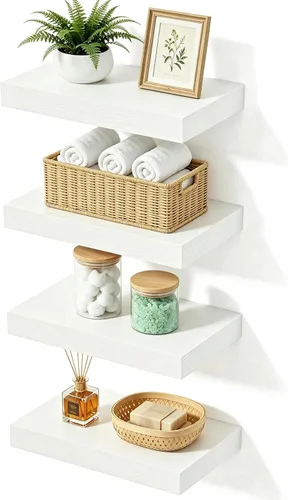 Vista 28 de Estantes flotantes de baño para pared, estantes de baño sobre el inodoro, estantes de pared y estante para libros, estante colgante, estantes