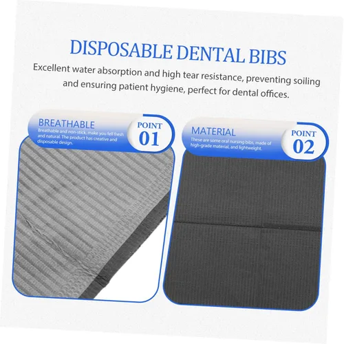 Vista 9 de ABOOFAN 125 piezas de baberos desechables para tatuaje y uso portátil y conveniente baberos suministros