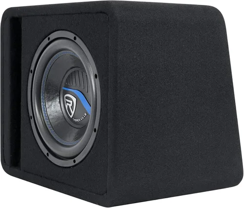 Vista 3 de Rockville VS10K54 - Caja de subwoofer de 10 pulgadas K5 de 1200W para coche, recinto ventilado precargado, 4 Ohm, 600W de programa/300W RMS, MDF