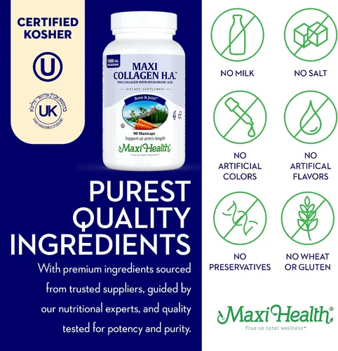 Vista 5 de Maxi Health Pastillas de colágeno marino – 1000 mg de colágeno tipo 1 para mujeres y hombres con suplemento de ácido hialurónico para apoyo