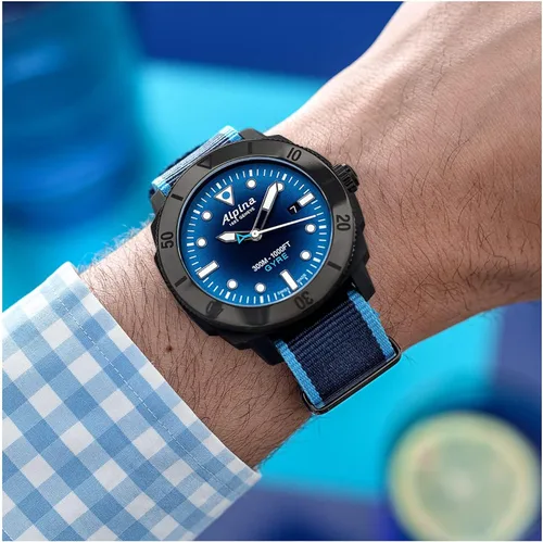 Vista 6 de Alpina Mens Seastrong Diver Gyre Automatic NATO Strap Watch