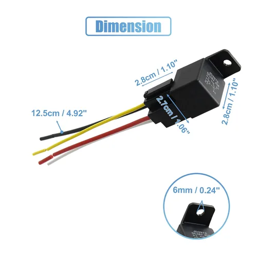 Vista 3 de uxcell 3 unids JD-2912 4 Pin DC 48V 40A 40 Amp Motor de coche Fusible Relé Interruptor Enchufe Enchufe con Arnés de cableado Universal