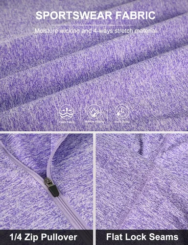 Vista 5 de LURANEE Camisas atléticas de manga corta que absorben la humedad para mujer
