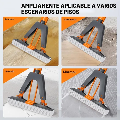 Vista 6 de Trapeador de Esponja, Trapeador de Compresión PVA Masthome con 3 Repuestos de Trapeador Absorbente, Trapeadores de Esponja para Limpieza de Pisos