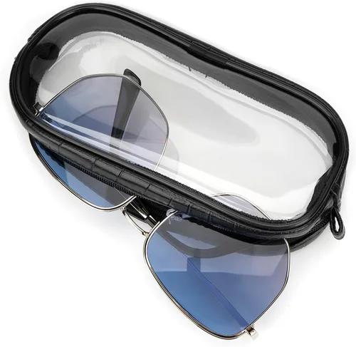 Vista 3 de Linkidea Bolsa de gafas de sol de gran tamaño, bolsa de lentes de marco grande para lentes de sol, bolsa de viaje compatible con Rayban Aviator
