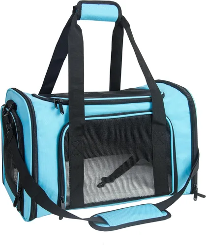Vista 19 de Transportador de lados suaves para perros y gatos pequeños y medianos, aprobado por la aerolínea TSA, plegable, para mascotas, color negro