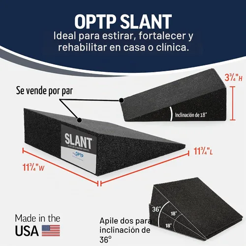 Vista 4 de OPTP Slant (Pair) – Foam Wedge Set, Lightweight, 18 Degree Incline, Black